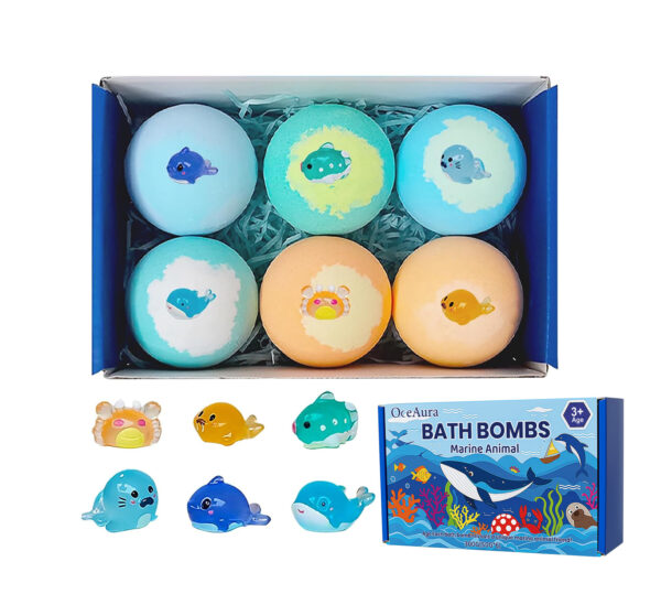 OceAura Bath Bombs Marine Animal – Badebomber Barn 3+ | 6 stk