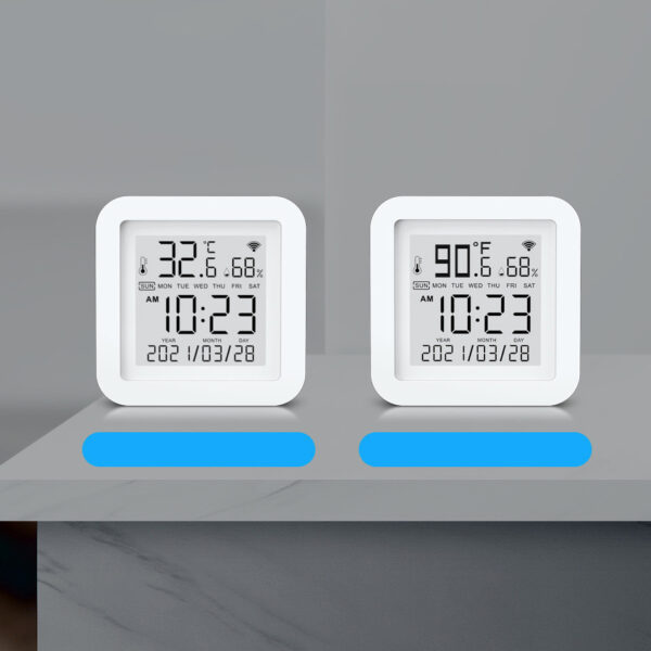 Smart WiFi Termometer med Luftfuktighetsmåler – App, LCD-skjerm og Smart Home-støtte