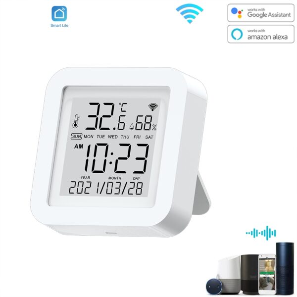 Smart WiFi Termometer med Luftfuktighetsmåler – App, LCD-skjerm og Smart Home-støtte