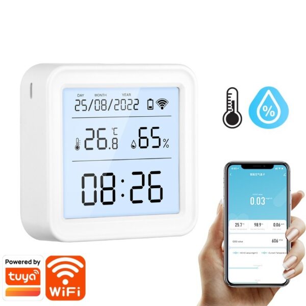 Smart WiFi Fuktighetsmåler med Termometer – Temperatur og Luftfuktighet for Hjemmet